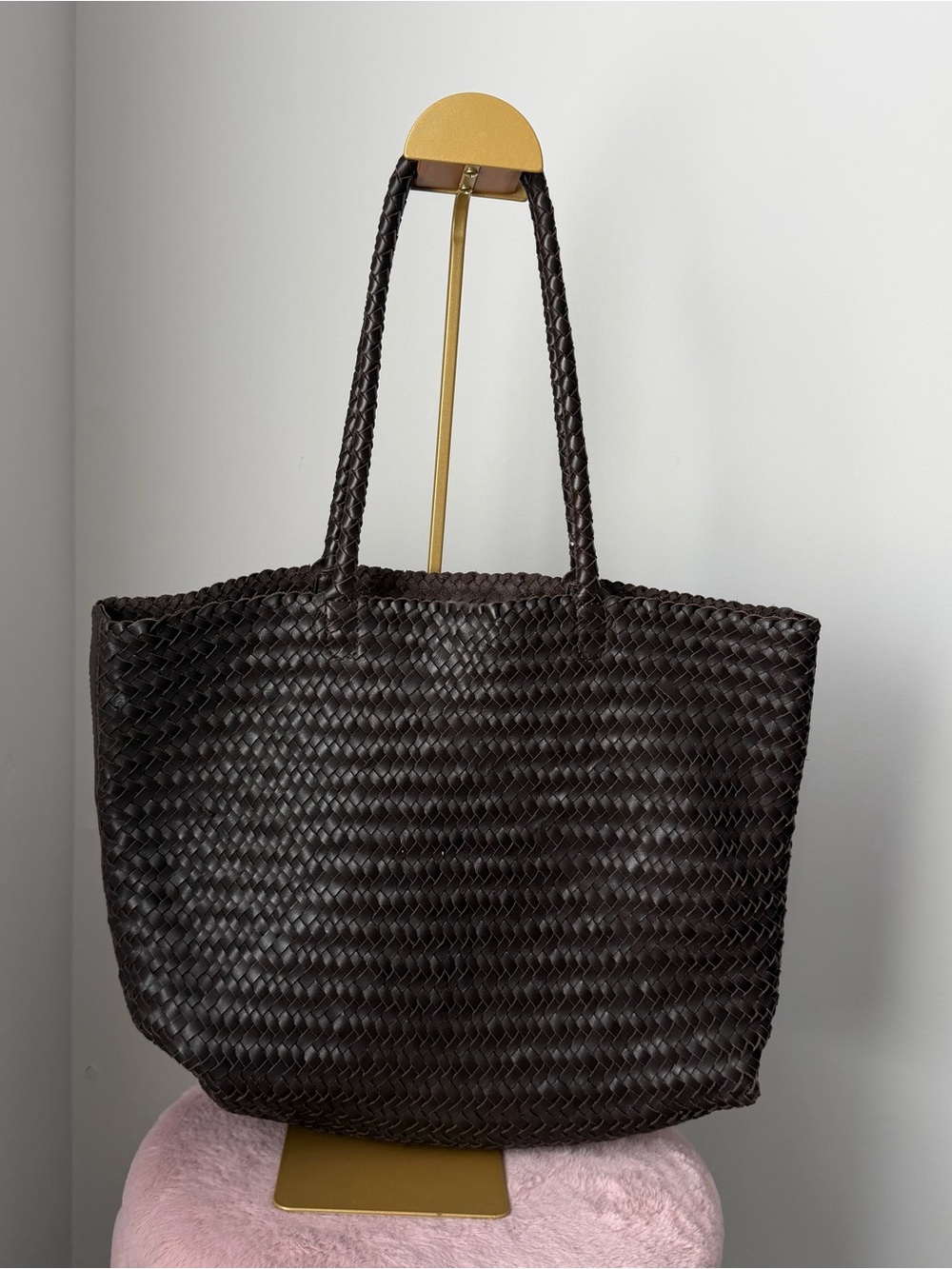 MADEWELL Transport Early Weekender Woven Leather Tote Bag Purse - Picture 2 of 5